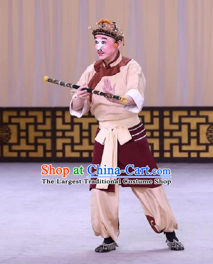 Hai Zhou Guo Guan Chinese Peking Opera Chou Role Garment Costumes and Headwear Beijing Opera Figurant Apparels Clothing