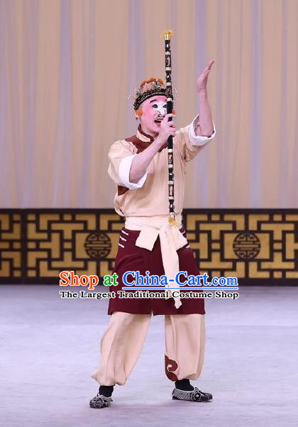 Hai Zhou Guo Guan Chinese Peking Opera Chou Role Garment Costumes and Headwear Beijing Opera Figurant Apparels Clothing