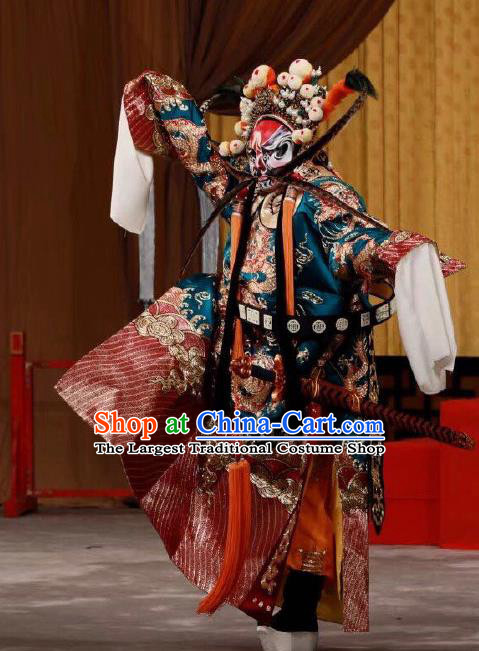 Xing Han Tu Chinese Peking Opera Official Garment Costumes and Headwear Beijing Opera King Apparels Lord Clothing