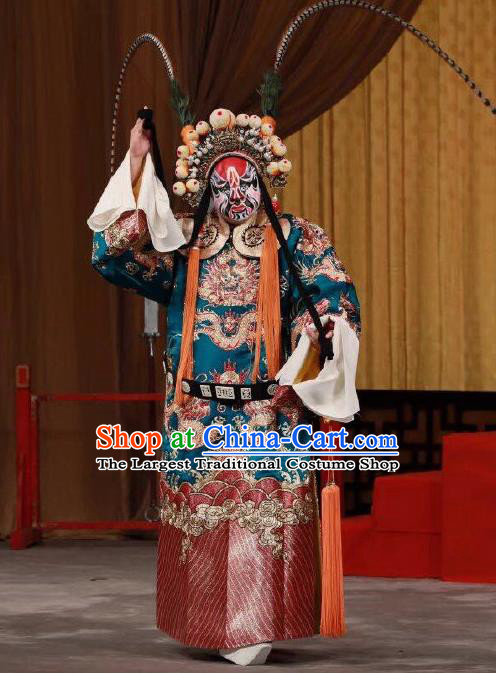 Xing Han Tu Chinese Peking Opera Official Garment Costumes and Headwear Beijing Opera King Apparels Lord Clothing