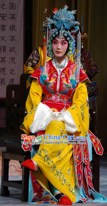 Chinese Beijing Opera Queen Apparels Empress With Great Feet Costumes and Headpieces Traditional Peking Opera Actress Ma Xiuying Dress Hua Tan Garment