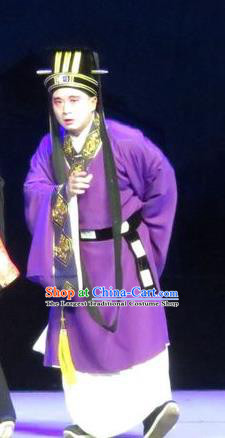 Saving Orphan Chinese Ping Opera Young Man Garment Costumes and Headwear Pingju Opera Minister Apparels Clothing
