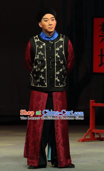 Inspector And Prince Chinese Peking Opera Shopkeeper Garment Costumes and Headwear Beijing Opera Merchant Apparels Clothing