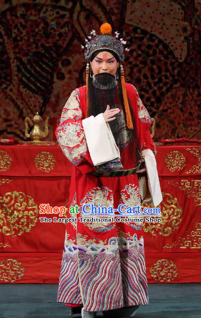 Zhai Ying Hui Chinese Peking Opera King Chuzhuang Garment Costumes and Headwear Beijing Opera Laosheng Apparels Elderly Male Clothing