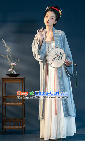 Chinese Ancient Patrician Female Hanfu Dress Apparels Traditional Song Dynasty Young Lady Historical Costumes Complete Set