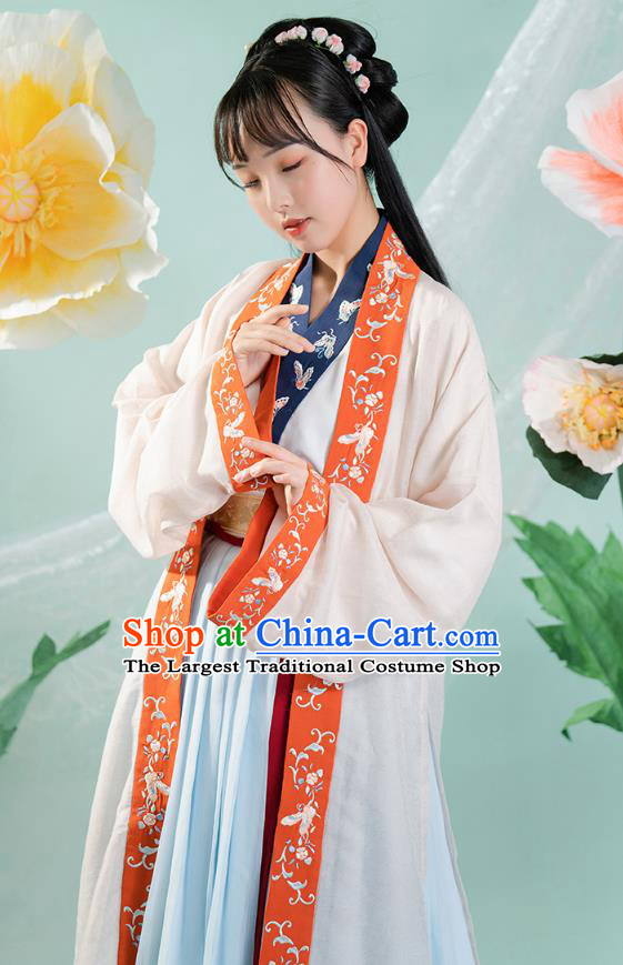 Chinese Traditional Song Dynasty Historical Costumes Ancient Royal Princess Hanfu Dress Young Lady Apparels Complete Set