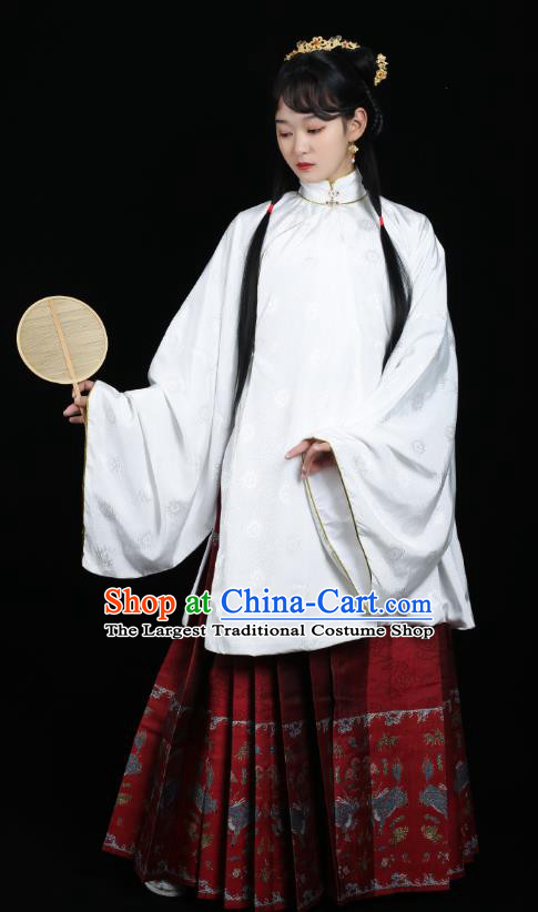 Chinese Traditional Ming Dynasty Infanta Historical Costumes Ancient Royal Princess Hanfu Dress Blouse and Skirt Complete Set