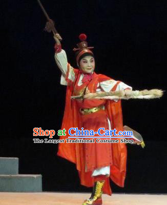 Saving Orphan Chinese Ping Opera Young Boy Garment Costumes and Headwear Pingju Opera Wa Wa Sheng Zhao Wu Apparels Clothing