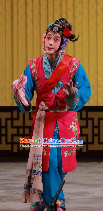 Chinese Beijing Opera Maidservant Apparels Chun Qiu Pavilion Costumes and Headpieces Traditional Peking Opera Xiaodan Mei Xiang Dress Garment