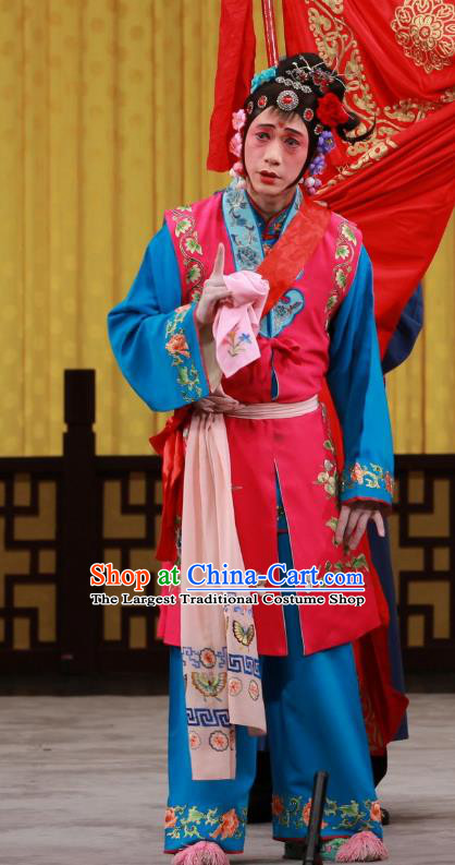 Chinese Beijing Opera Maidservant Apparels Chun Qiu Pavilion Costumes and Headpieces Traditional Peking Opera Xiaodan Mei Xiang Dress Garment