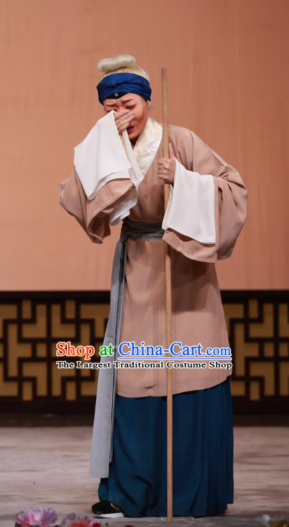 Chinese Beijing Opera Elderly Female Apparels Chun Gui Meng Costumes and Headpieces Traditional Peking Opera Old Woman Dress Garment