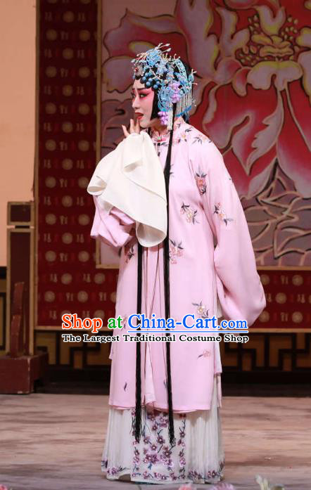 Chinese Beijing Opera Young Female Apparels Chun Gui Meng Costumes and Headpieces Traditional Peking Opera Hua Tan Dress Actress Pink Garment