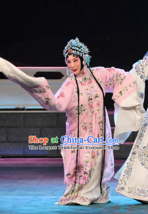 Chinese Beijing Opera Hua Tan Apparels Chun Gui Meng Costumes and Headpieces Traditional Peking Opera Actress Pink Dress Young Mistress Garment