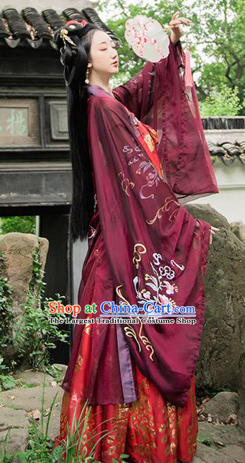 Chinese Traditional Ancient Noble Consort Hanfu Dress Tang Dynasty Palace Lady Historical Costumes Complete Set for Women