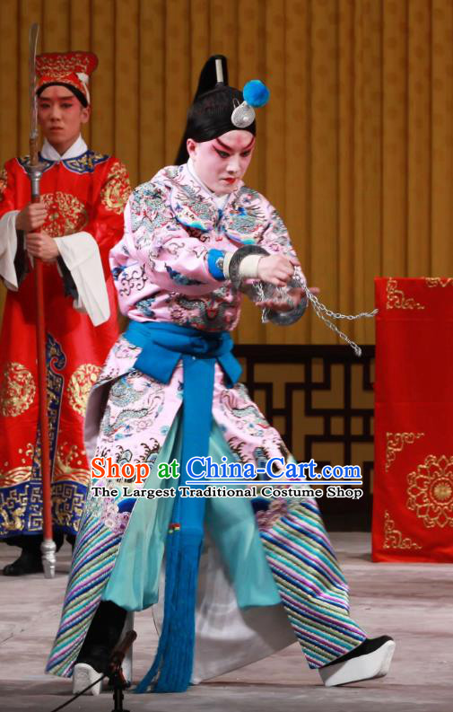 White Gate Tower Chinese Peking Opera General Lv Bu Garment Costumes and Headwear Beijing Opera Wusheng Apparels Martial Male Clothing