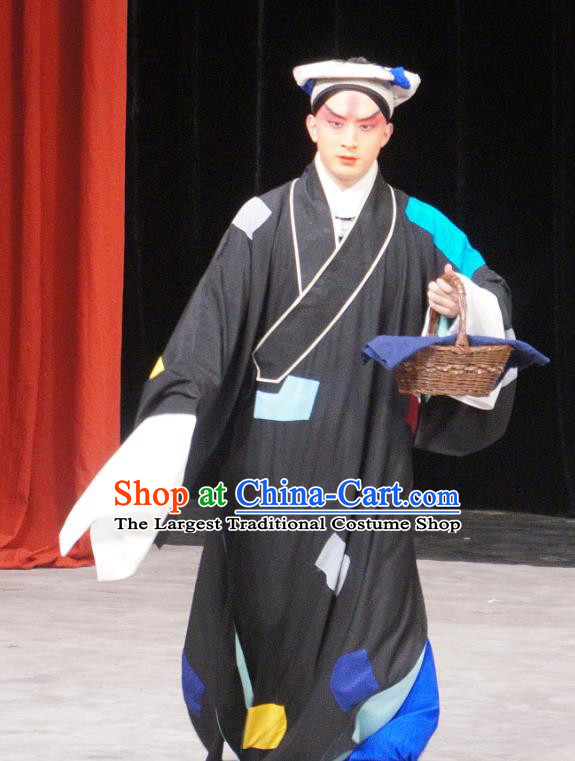 Daming Prefecture Chinese Peking Opera Young Male Garment Costumes and Headwear Beijing Opera Xiaosheng Apparels Beggar Li Gu Clothing