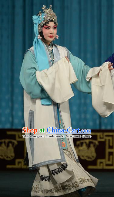Chinese Beijing Opera Servant Girl Apparels Chun Qiu Bi Costumes and Headpieces Traditional Peking Opera Dress Xiaodan Garment