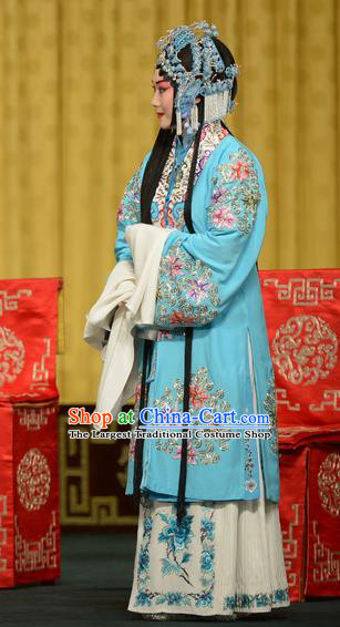 Chinese Beijing Opera Young Lady Apparels Chun Qiu Bi Costumes and Headpieces Traditional Peking Opera Hua Tan Dress Actress Garment