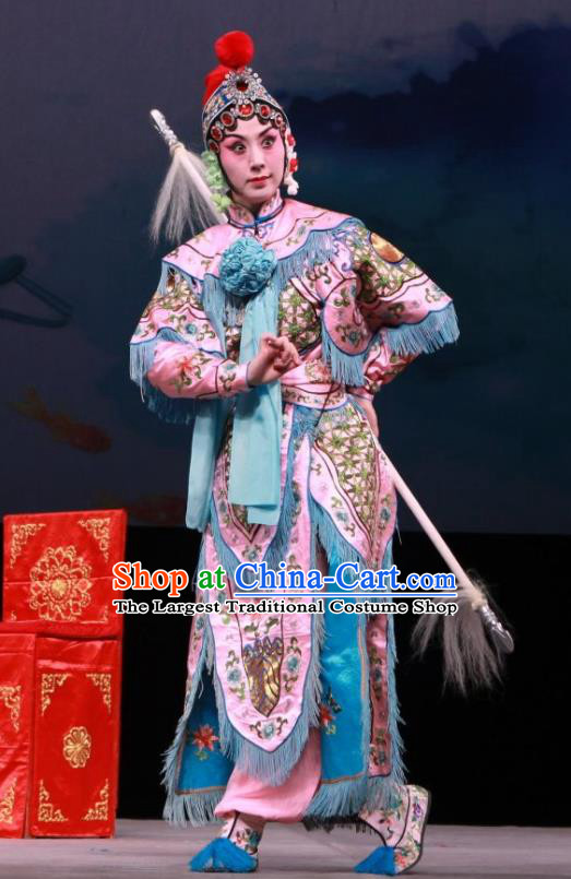 Chinese Beijing Opera Wudan Apparels Mu Ke Zhai Costumes and Headpieces Traditional Peking Opera Dress Swordsplay Female Garment