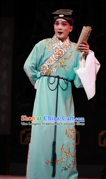 Xiu Ru Ji Chinese Peking Opera Scholar Zheng Yuanhe Garment Costumes and Headwear Beijing Opera Noble Childe Apparels Young Male Clothing