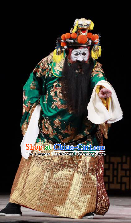 Jiang You Guan Chinese Peking Opera General Ma Miao Garment Costumes and Headwear Beijing Opera Jing Role Apparels Military Officer Clothing