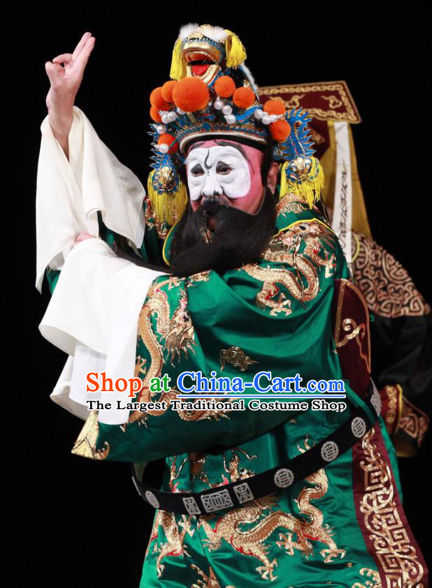 Jiang You Guan Chinese Peking Opera General Ma Miao Garment Costumes and Headwear Beijing Opera Jing Role Apparels Military Officer Clothing