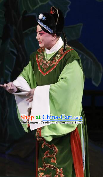 Huo Xiaoyu Chinese Peking Opera Young Male Garment Costumes and Headwear Beijing Opera Scholar Apparels Xiaosheng Niche Li Yi Clothing