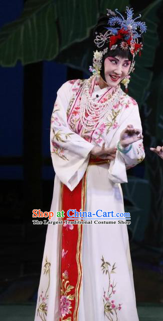 Chinese Beijing Opera Young Beauty Apparels Actress Huo Xiaoyu Costumes and Headpieces Traditional Peking Opera Hua Tan Dress Garment