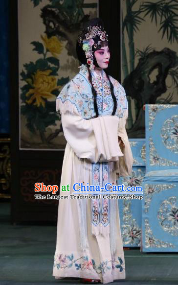 Chinese Beijing Opera Maidservant Apparels Huo Xiaoyu Costumes and Headpieces Traditional Peking Opera Young Lady Dress Xiaodan Garment