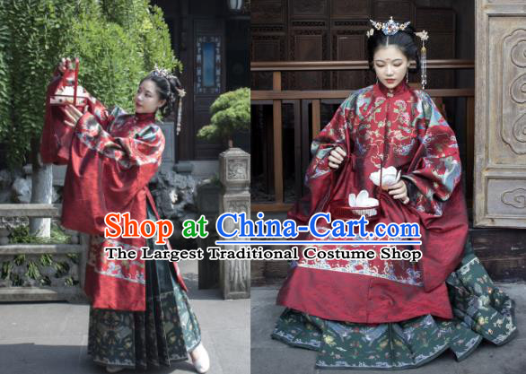 Chinese Traditional Ming Dynasty Imperial Madame Historical Costumes Ancient Royal Infanta Hanfu Dress for Women
