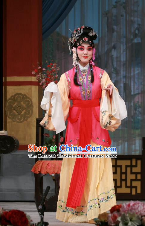 Chinese Beijing Opera Huadan Apparels Sang Yuan Ji Zi Costumes and Headpieces Traditional Peking Opera Young Lady Dress Shangguan Wan Er Garment