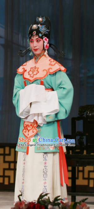 Chinese Beijing Opera Court Maid Apparels Wu Zetian Costumes and Headpieces Traditional Peking Opera Palace Lady Dress Xiaodan Garment