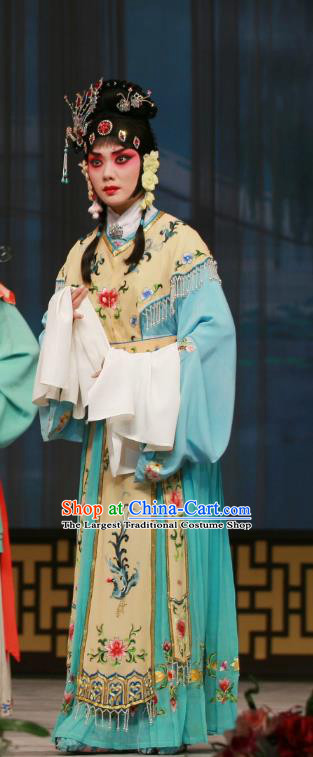 Chinese Beijing Opera Female Official Shangguan Wan Er Apparels Wu Zetian Costumes and Headpieces Traditional Peking Opera Young Lady Dress Garment