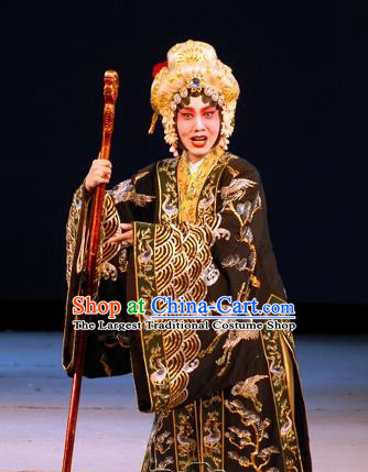 Chinese Beijing Opera Empress Apparels Costumes and Headdress Traditional Peking Opera Diva Wu Zetian Dress Hua Tan Garment