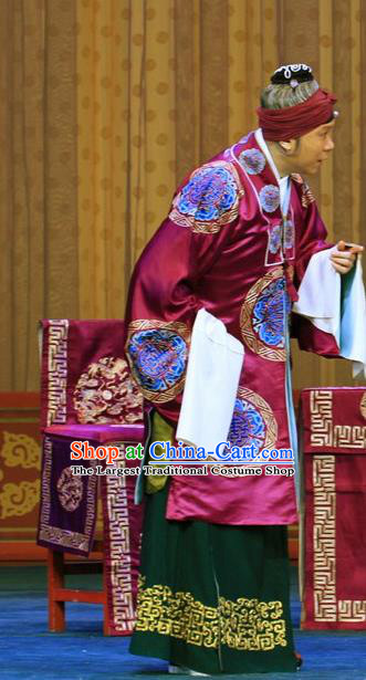 Chinese Beijing Opera Dame Apparels Mu Hu Guan Costumes and Headdress Traditional Peking Opera Pantaloon Dress Elderly Woman Garment