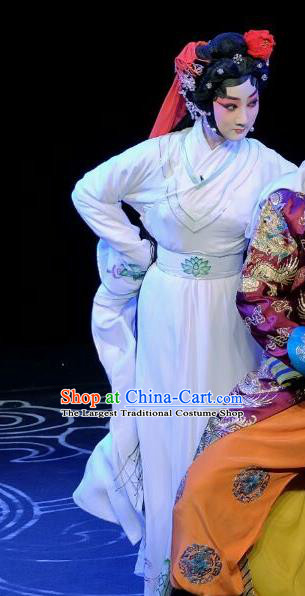 Chinese Beijing Opera Bride Qu Xiuxiu Apparels A Love Beyond Costumes and Headdress Traditional Peking Opera Hua Tan Dress Servant Girl Garment