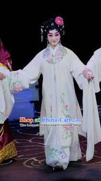Chinese Beijing Opera Hua Tan Actress Apparels A Love Beyond Costumes and Headdress Traditional Peking Opera Huadan Dress Diva Qu Xiuxiu Garment