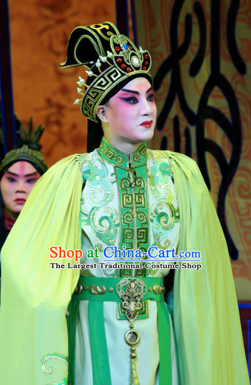 King Zhao Wuling Chinese Peking Opera Xiaosheng Garment Costumes and Headwear Beijing Opera Young Male Apparels Prince Zhao He Clothing