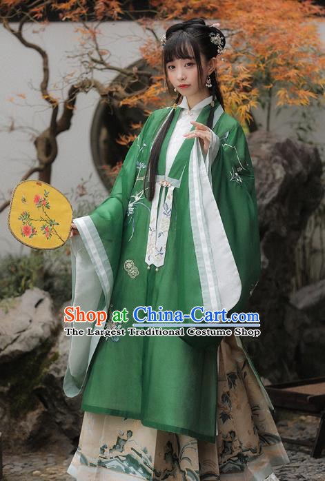 Chinese Traditional Ming Dynasty Noble Infanta Historical Costumes Ancient Court Female Garment Embroidered Hanfu Dress