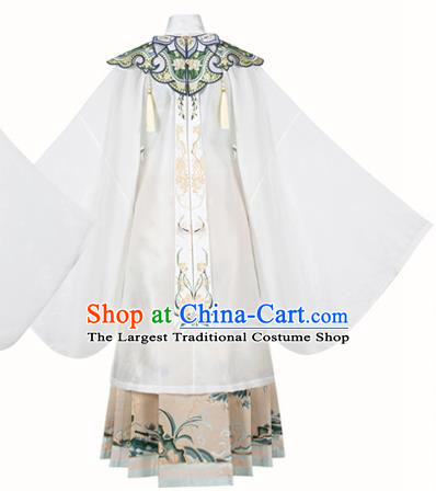Chinese Traditional Ming Dynasty Nobility Lady Historical Costumes Ancient Patrician Female Embroidered Hanfu Dress Garment for Women
