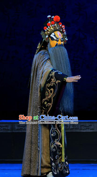 King Zhao Wuling Chinese Peking Opera Monarch Garment Costumes and Headwear Beijing Opera Lord Zhao Yong Apparels Clothing