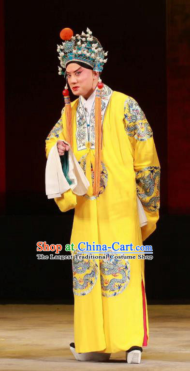 Feng Yu Xing Huang Qi Chinese Peking Opera Xiaosheng Garment Costumes and Headwear Beijing Opera Young Male Apparels Emperor Huizong Clothing