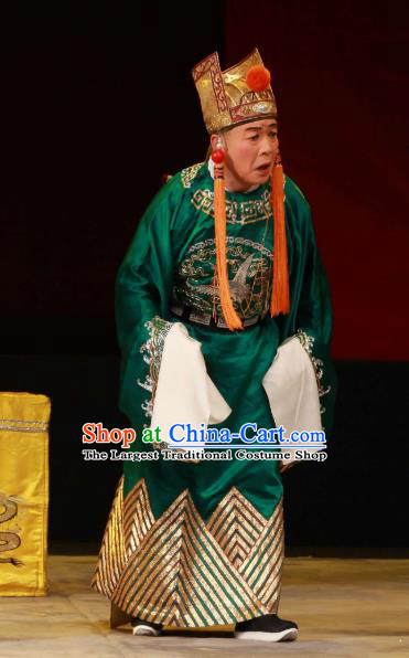 Feng Yu Xing Huang Qi Chinese Peking Opera Court Servant Garment Costumes and Headwear Beijing Opera Eunuch Apparels Clothing