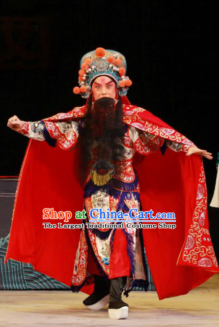 Feng Yu Xing Huang Qi Chinese Peking Opera General Armor Garment Costumes and Headwear Beijing Opera Elderly Male Song Jiang Apparels Clothing