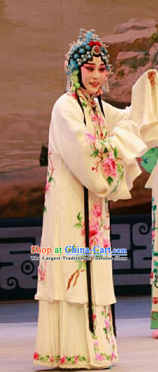 Chinese Beijing Opera Young Woman Apparels Nan Jie Guan Costumes and Headdress Traditional Peking Opera Hua Tan Xu Jinhua Dress Diva Garment