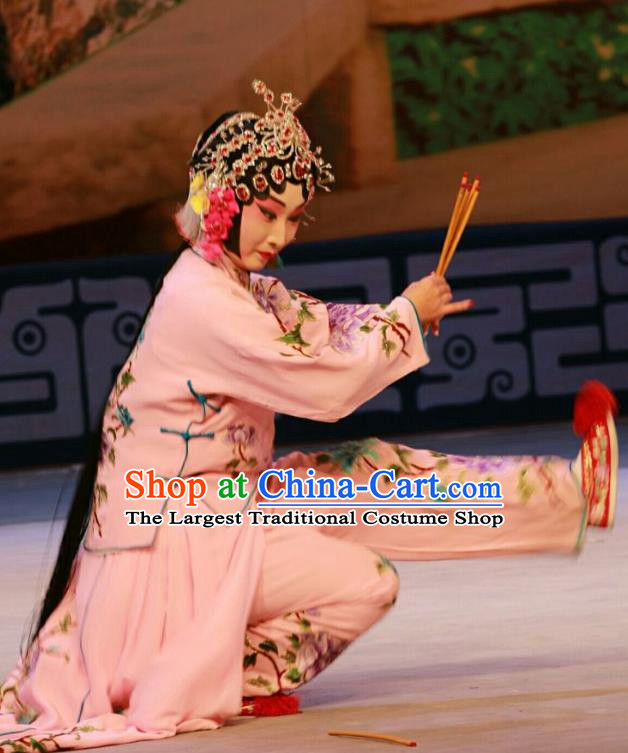 Chinese Beijing Opera Consort Hua Yingchun Apparels Nan Jie Guan Costumes and Headdress Traditional Peking Opera Young Female Dress Diva Garment