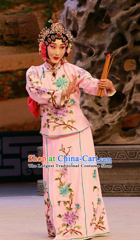 Chinese Beijing Opera Consort Hua Yingchun Apparels Nan Jie Guan Costumes and Headdress Traditional Peking Opera Young Female Dress Diva Garment
