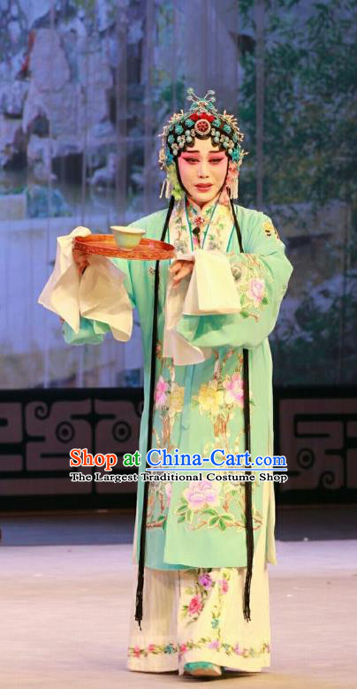 Chinese Beijing Opera Hua Tan Apparels Nan Jie Guan Costumes and Headdress Traditional Peking Opera Actress Dress Diva Xie Jinhua Garment