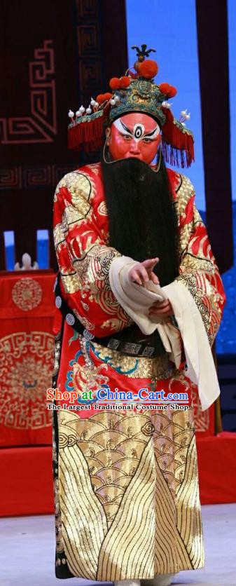 Nan Jie Guan Chinese Peking Opera Official Liu Renshan Garment Costumes and Headwear Beijing Opera Jing Apparels General Clothing