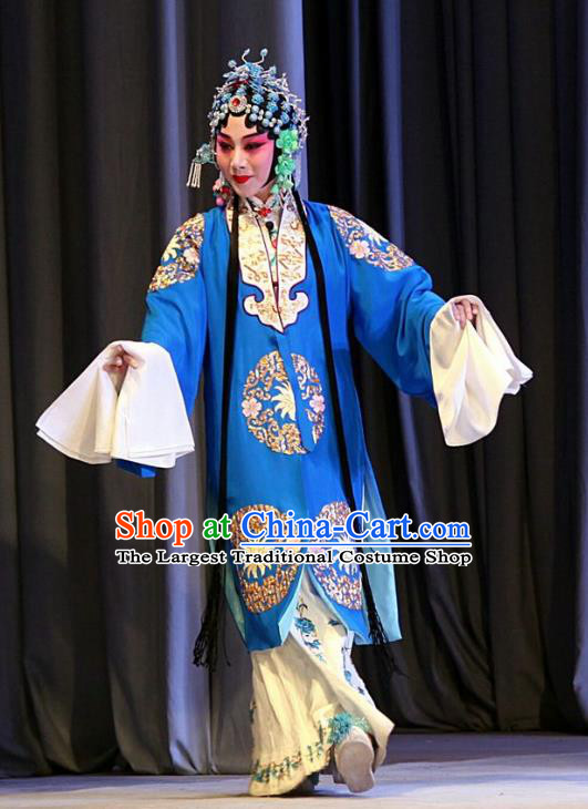 Chinese Beijing Opera Young Mistress Apparels Nan Jie Guan Costumes and Headdress Traditional Peking Opera Hua Tan Dress Actress Xie Jinhua Garment